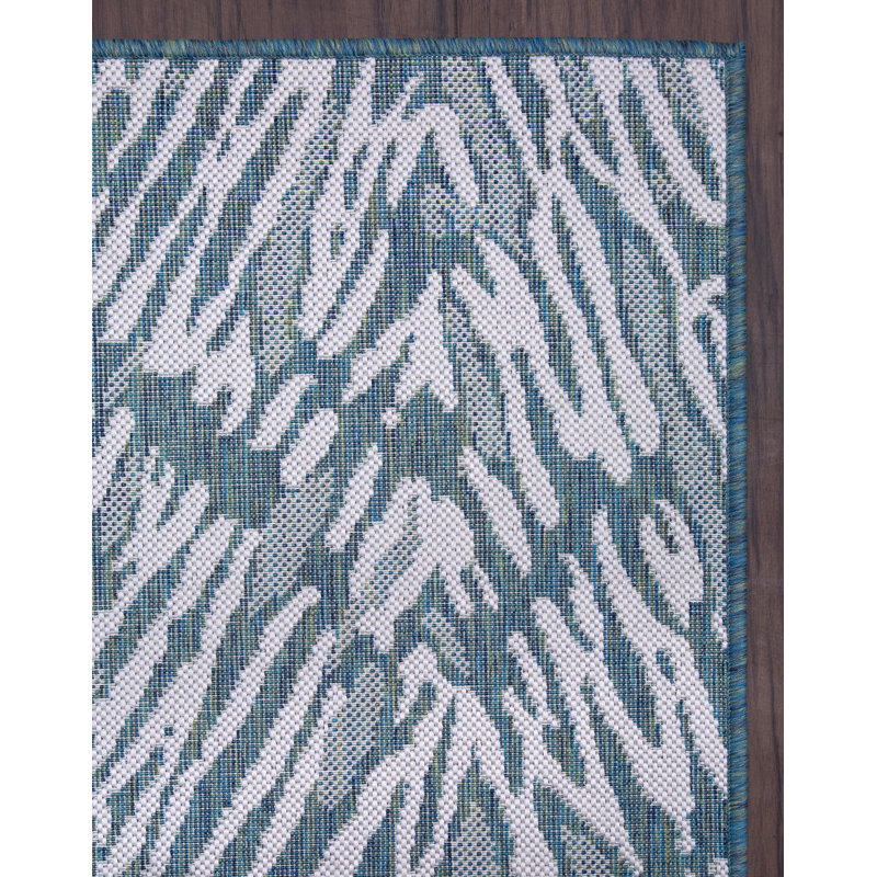 Dakota Fields Teal Blue Indoor/Outdoor Rug & Reviews Wayfair